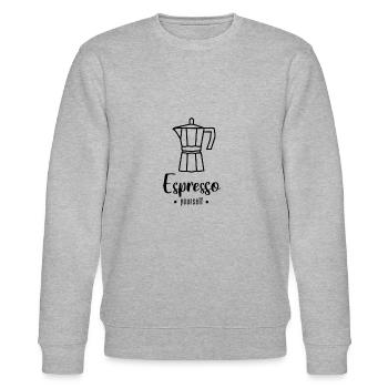 Espresso illustration - Stanley/Stella Unisex Bio-Sweatshirt CHANGER  - Grau meliert - Vorne - Nik (191cm) & Marisol (170cm)