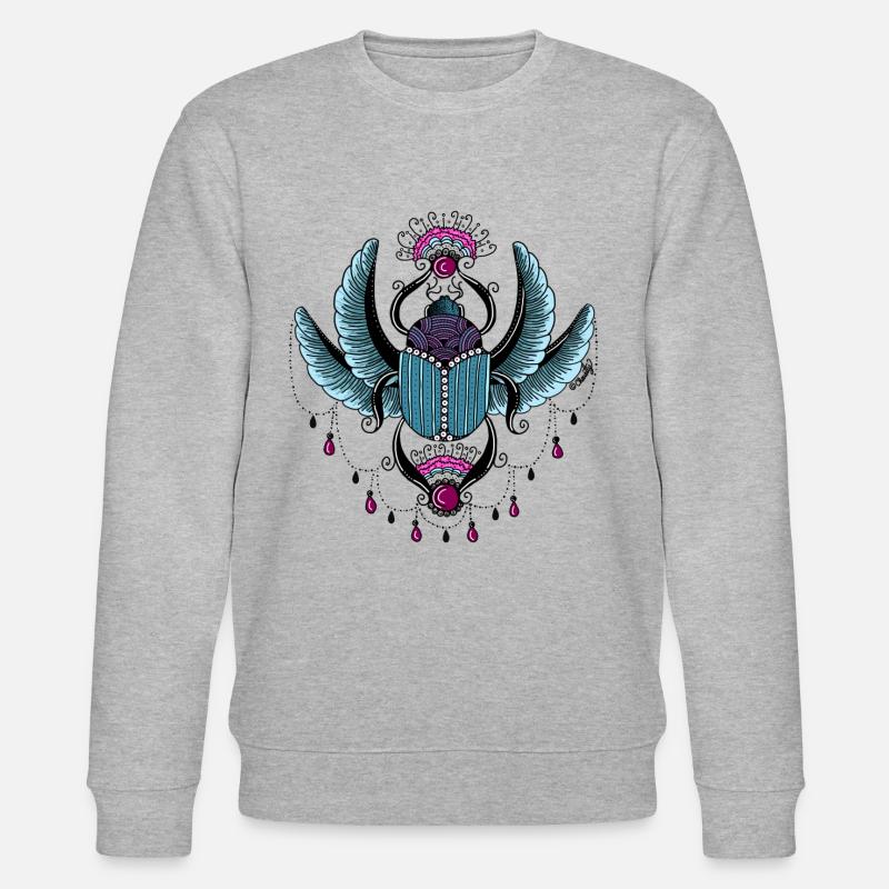 Sacred Beatle Turquoise - Stanley/Stella CHANGER Unisex Organic Sweatshirt - heather grey