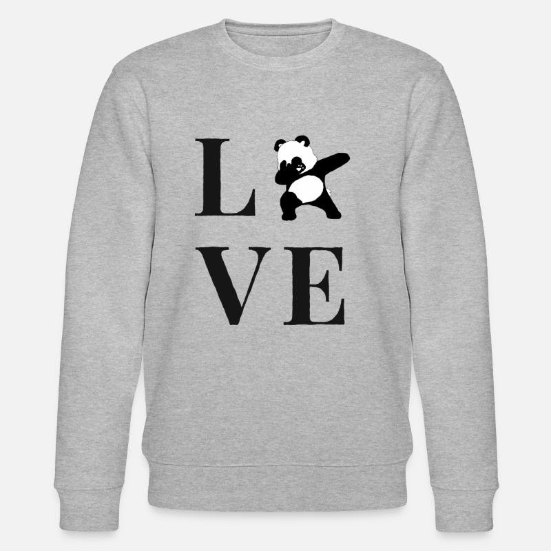 Dabbing Panda Love - Stanley/Stella Unisex Bio-Sweatshirt CHANGER  - Grau meliert