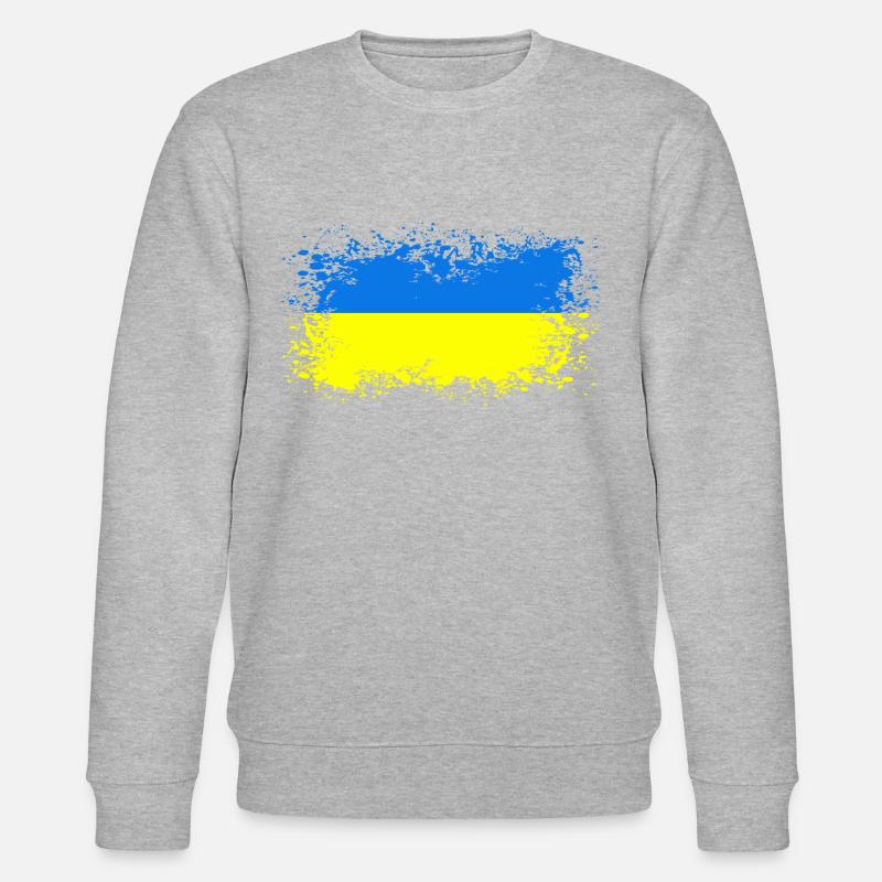 Ukraine Flagge Ukrainer Geschenkidee - Stanley/Stella Unisex Bio-Sweatshirt CHANGER  - Grau meliert