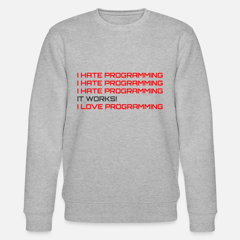 Computerprogrammierer Codierer Software Engineers Geschenk - Stanley/Stella Unisex Bio-Sweatshirt CHANGER  - Grau meliert