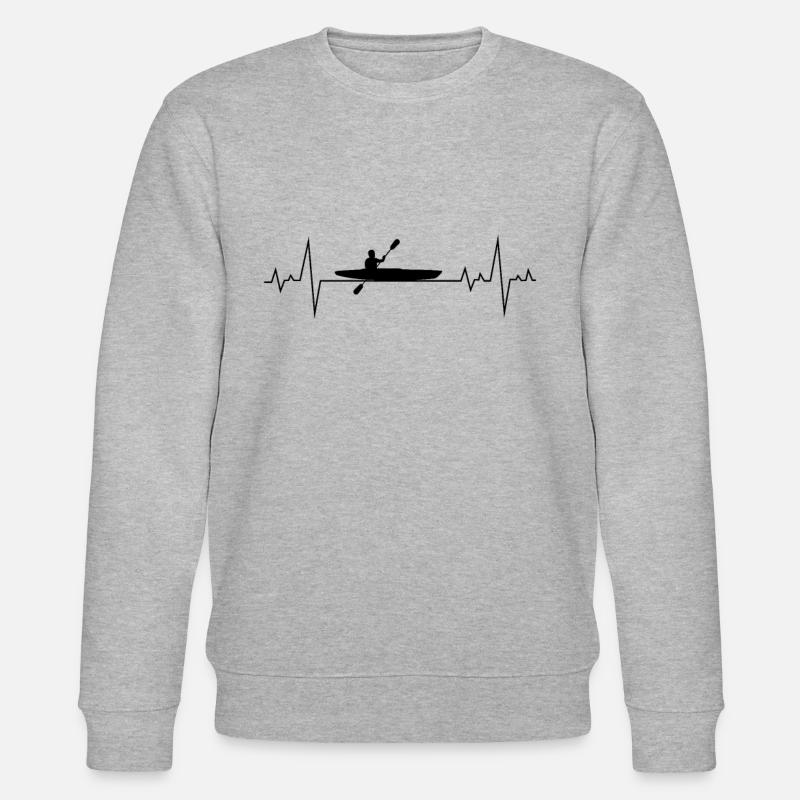 Kajak-Herzschlag - Stanley/Stella Unisex Bio-Sweatshirt CHANGER  - Grau meliert
