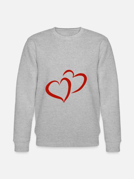 Harten Valentijnsdag Bruiloft Hart Liefde Paar Liefde - Stanley/Stella Uniseks bio-sweatshirt CHANGER  - grijs gemêleerd