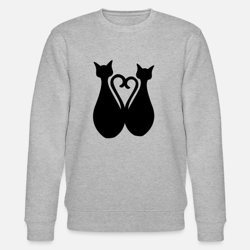 Herz Katzen - Stanley/Stella Unisex Bio-Sweatshirt CHANGER  - Grau meliert