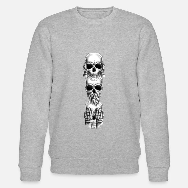 Schädel Sinne vertikal - Stanley/Stella Unisex Bio-Sweatshirt CHANGER  - Grau meliert