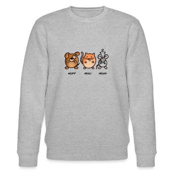 Hund Katze Maus - Stanley/Stella Unisex Bio-Sweatshirt CHANGER  - Grau meliert - Vorne - Nik (191cm) & Marisol (170cm)
