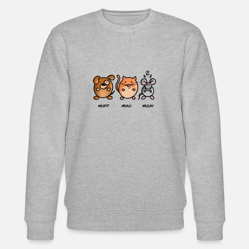 Hund Katze Maus - Stanley/Stella Unisex Bio-Sweatshirt CHANGER  - Grau meliert