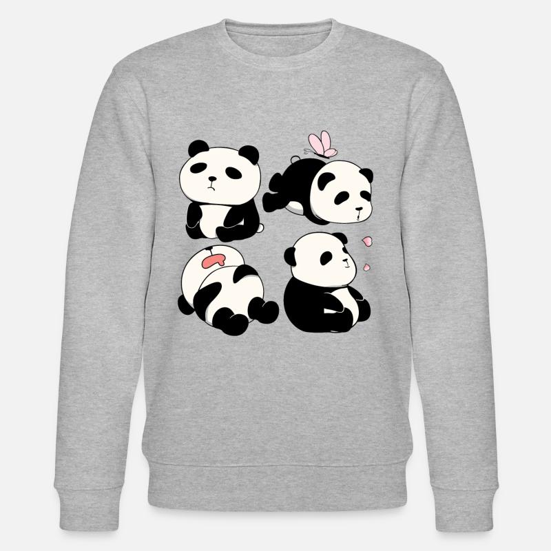 Chubby Panda Bears - Stanley/Stella Unisex Bio-Sweatshirt CHANGER  - Grau meliert