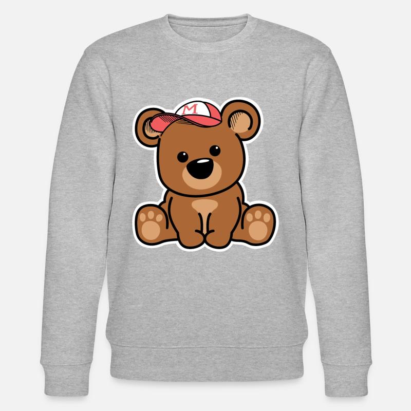 Teddybär mit Mütze - Stanley/Stella Unisex Bio-Sweatshirt CHANGER  - Grau meliert