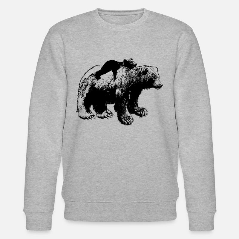 Maman et bébé ours - Sweat bio CHANGER Stanley/Stella Unisexe - gris chiné