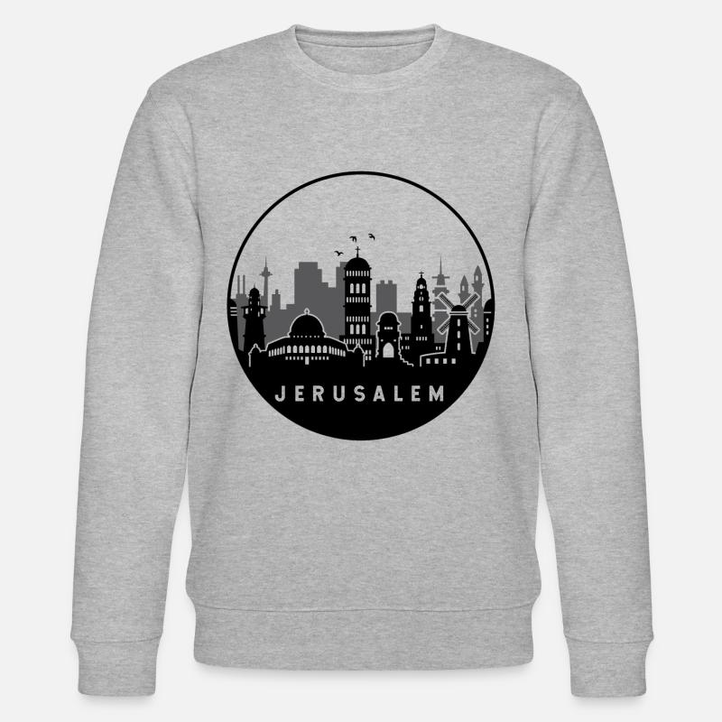 Skyline Jérusalem-Israël - Sweat bio CHANGER Stanley/Stella Unisexe - gris chiné