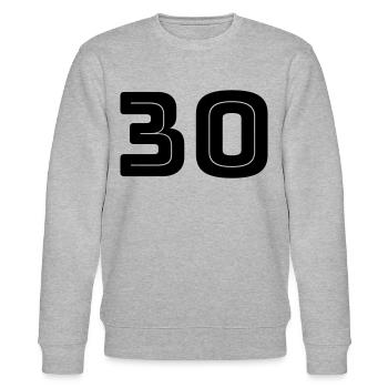Zahl 30 - Geburtstag - Trikotnummer - Stanley/Stella Unisex Bio-Sweatshirt CHANGER  - Grau meliert - Vorne - Nik (191cm) & Marisol (170cm)