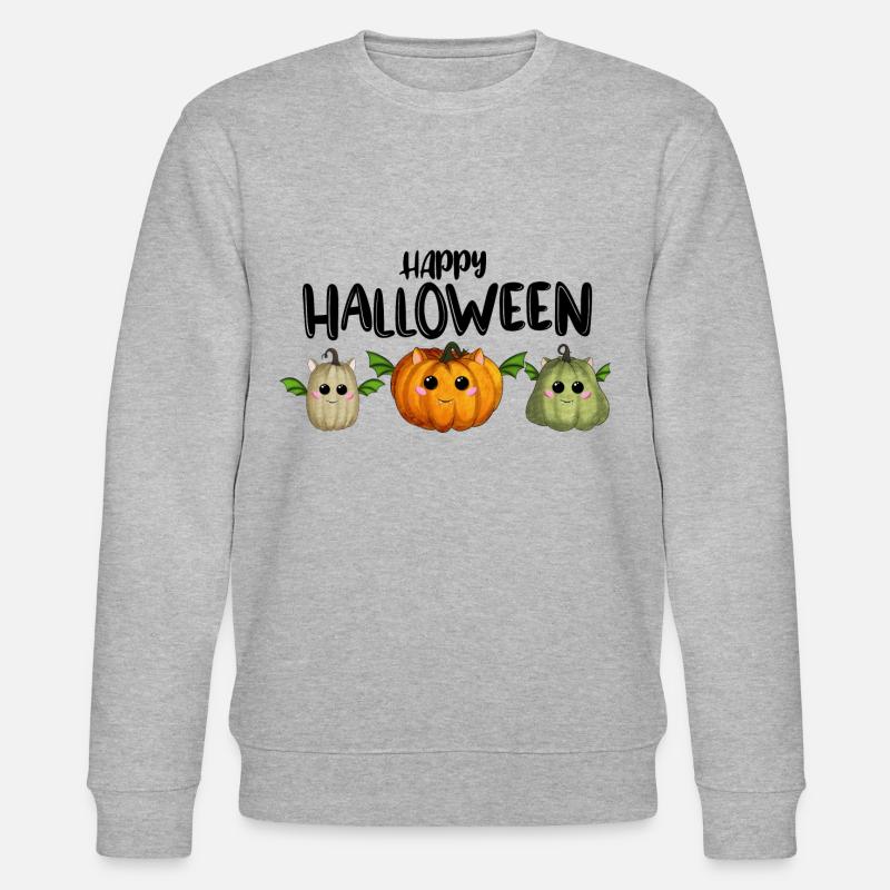 Happy Halloween Kürbisse - Stanley/Stella Unisex Bio-Sweatshirt CHANGER - Grau meliert