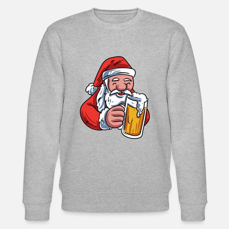 Weihnachtsmann trinkt Bier - Stanley/Stella Unisex Bio-Sweatshirt CHANGER  - Grau meliert