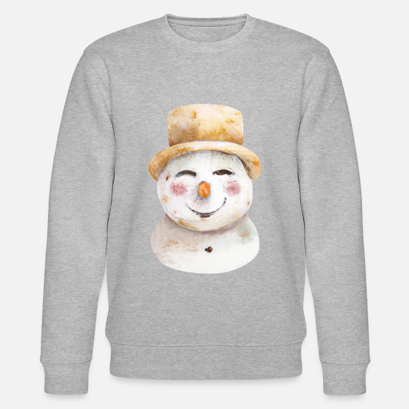 Snowman Head Retro - Stanley/Stella CHANGER Unisex Organic Sweatshirt - heather grey