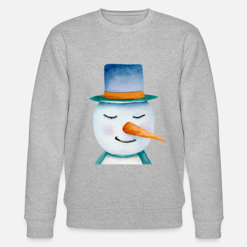 Schneemann Kopf - Stanley/Stella Unisex Bio-Sweatshirt CHANGER - Grau meliert