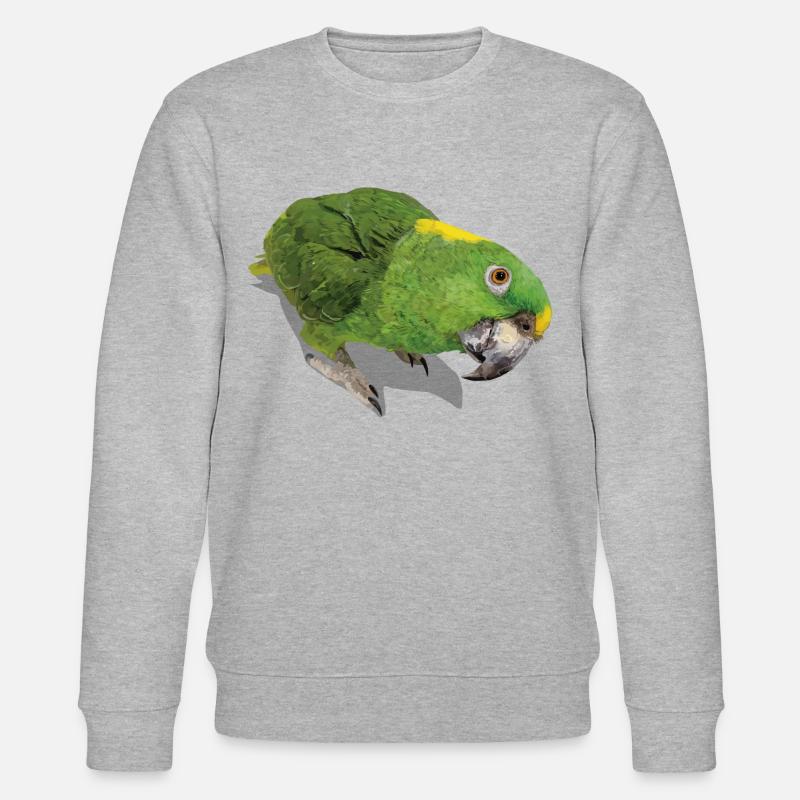 Le perroquet à nuque jaune - Sweat bio CHANGER Stanley/Stella Unisexe - gris chiné