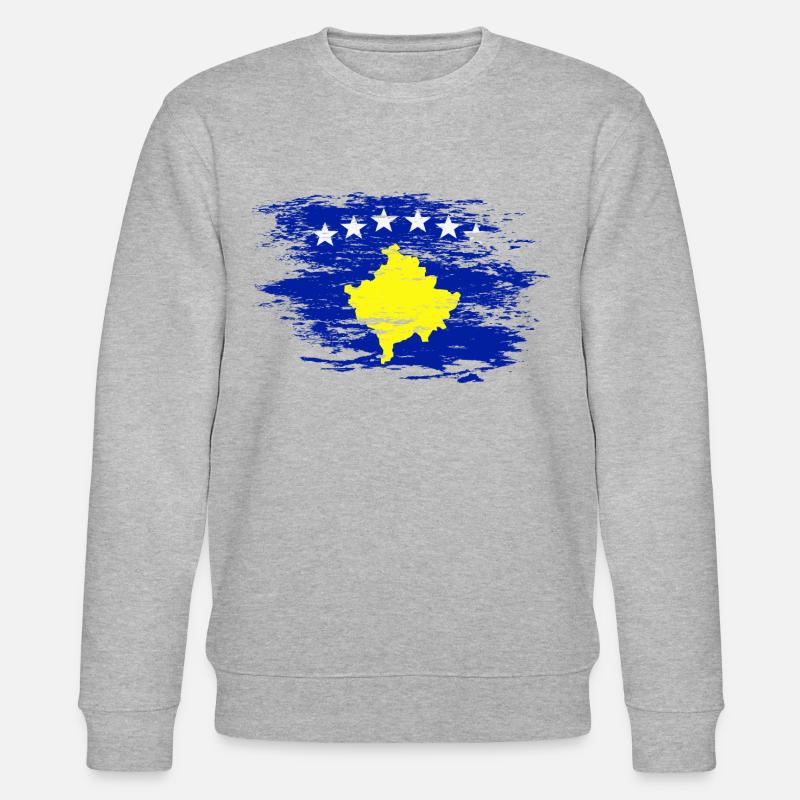 Drapeau du Kosovo utilisé - Sweat bio CHANGER Stanley/Stella Unisexe - gris chiné