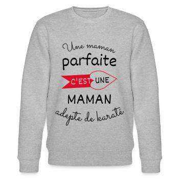 maman parfaite c est une maman adepte de karaté - Sweat bio CHANGER Stanley/Stella Unisexe - gris chiné - Devant - Nik (191cm) & Marisol (170cm)