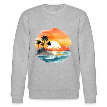 Einfach nur Sommer, Sonne und Strand - Stanley/Stella Unisex Bio-Sweatshirt CHANGER  - Grau meliert - Vorne - Nik (191cm) & Marisol (170cm)