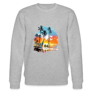 Einfach nur Sommer, Sonne und Strand - Stanley/Stella Unisex Bio-Sweatshirt CHANGER  - Grau meliert - Vorne - Nik (191cm) & Marisol (170cm)