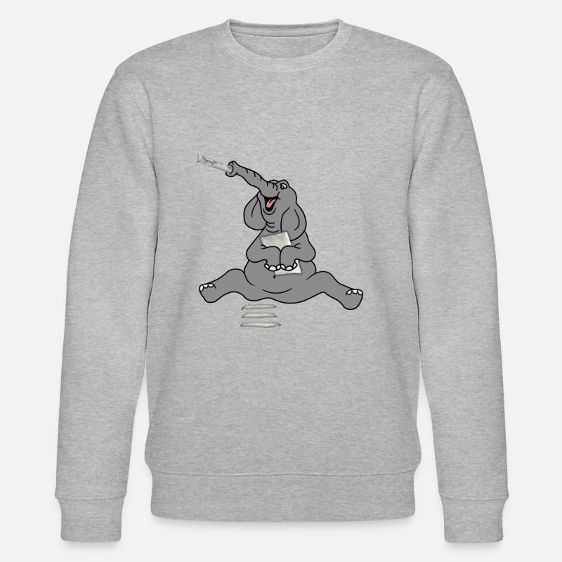 Koksender Elefant - Stanley/Stella Unisex Bio-Sweatshirt CHANGER  - Grau meliert