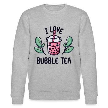 Bubble Tea Dreams - Love, Life, Bubble Tea! - Stanley/Stella CHANGER Unisex Organic Sweatshirt - heather grey - Front - Nik (191cm) & Marisol (170cm)