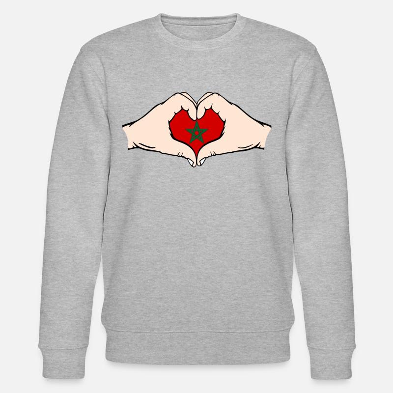 Marokko Herzform mit Hände - Stanley/Stella Unisex Bio-Sweatshirt CHANGER  - Grau meliert