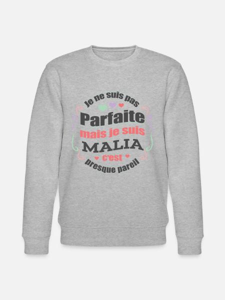 MALIA PARFAITE - PRENOM MALIA - Sweat bio CHANGER Stanley/Stella Unisexe - gris chiné