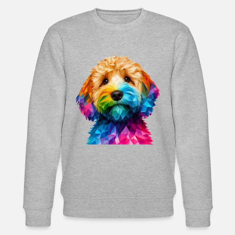 Modern geometric dog's muzzle cockapoo - Stanley/Stella CHANGER Unisex Organic Sweatshirt - heather grey