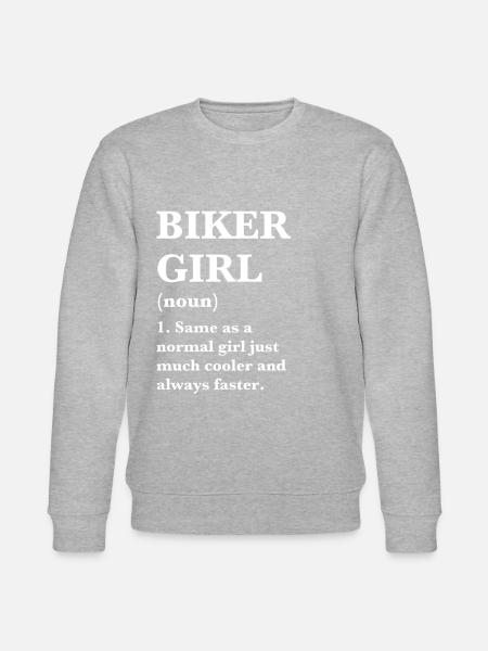 Biker Girl Duden Jeg Cooler og altid hurtigere - Stanley/Stella økologisk unisex-sweatshirt CHANGER  - grå meleret