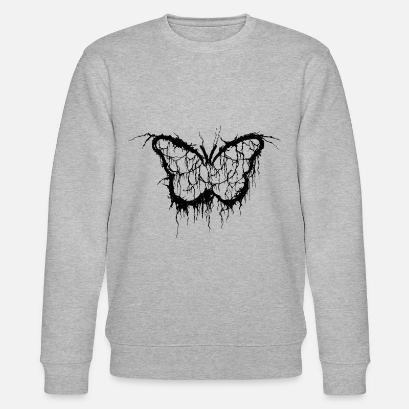 schwarzer Schmetterling brutal deluxe - Stanley/Stella Unisex Bio-Sweatshirt CHANGER  - Grau meliert