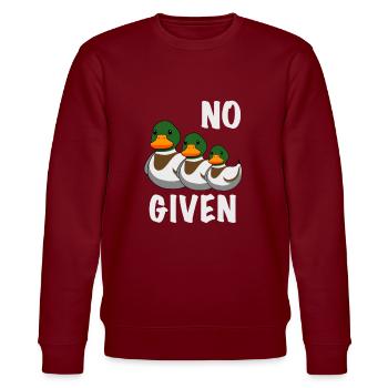No Ducks Given I No Fucks Given - Stanley/Stella Unisex Bio-Sweatshirt CHANGER  - Burgunderrot - Vorne - Nik (191cm) & Marisol (170cm)