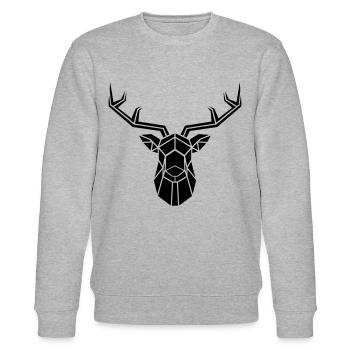 Hirschkopf - Stanley/Stella Unisex Bio-Sweatshirt CHANGER  - Grau meliert - Vorne - Nik (191cm) & Marisol (170cm)