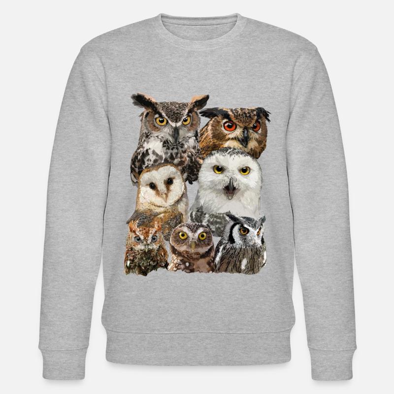 Nächtliche Raubvögel - Stanley/Stella Unisex Bio-Sweatshirt CHANGER  - Grau meliert