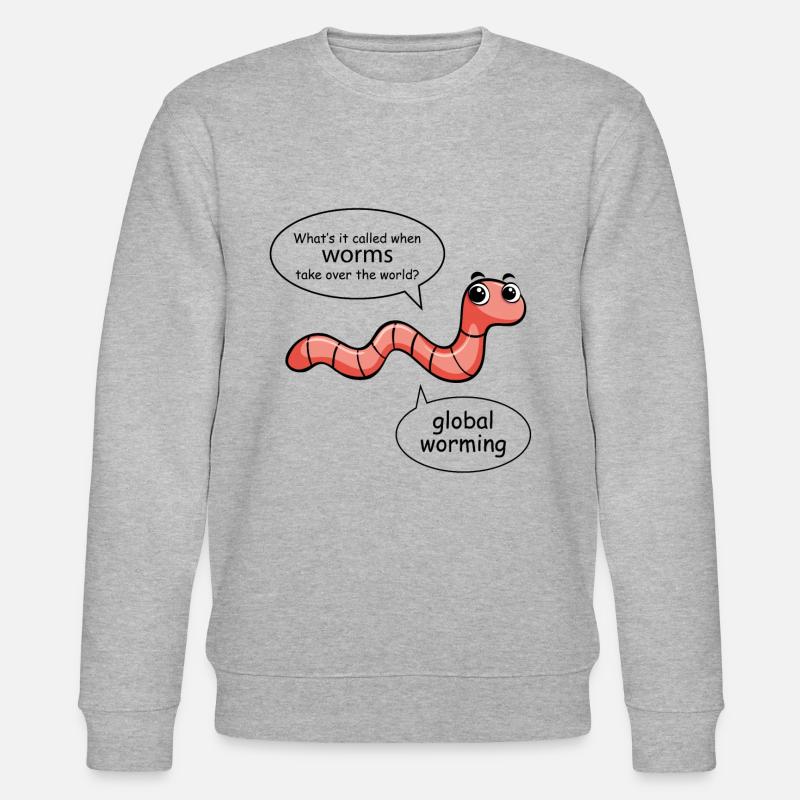 Kompostkompost Gartengarten Wurm Humor - Stanley/Stella Unisex Bio-Sweatshirt CHANGER - Grau meliert