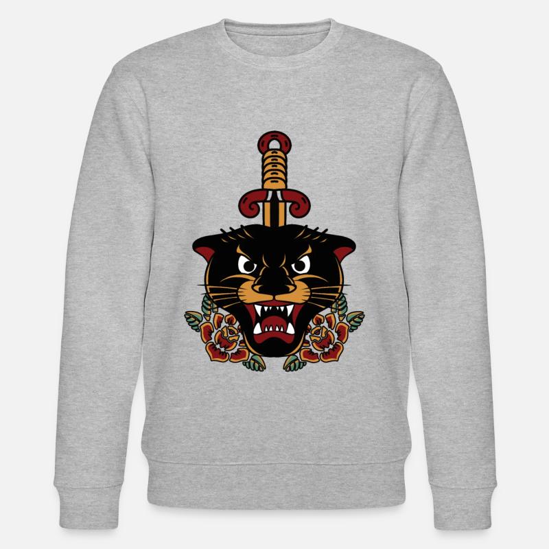 Panthère de la vieille école - Sweat bio CHANGER Stanley/Stella Unisexe - gris chiné