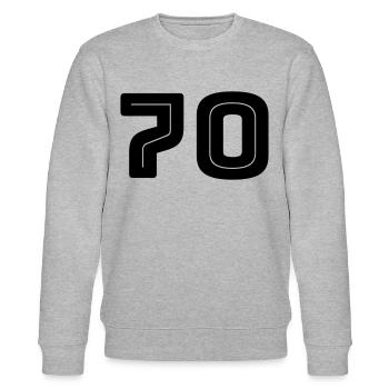 Zahl 70 - Geburtstag - Trikotnummer - Stanley/Stella Unisex Bio-Sweatshirt CHANGER  - Grau meliert - Vorne - Nik (191cm) & Marisol (170cm)