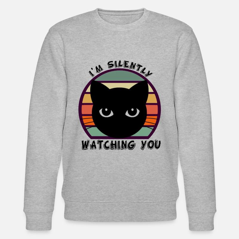 Lustige Katze - Stanley/Stella Unisex Bio-Sweatshirt CHANGER  - Grau meliert