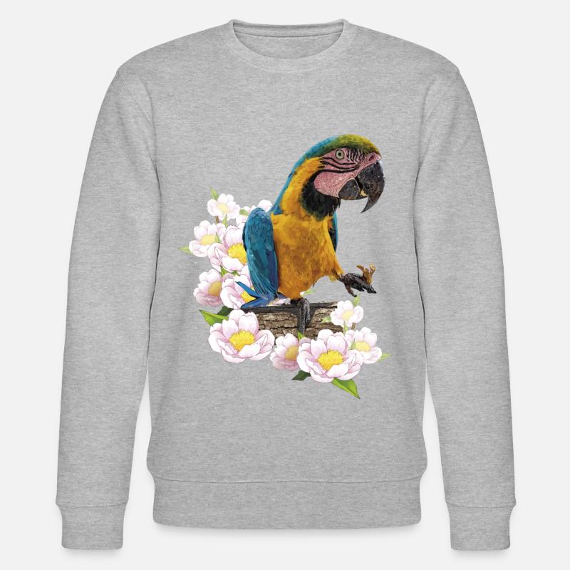 L’ara bleu et jaune - Sweat bio CHANGER Stanley/Stella Unisexe - gris chiné