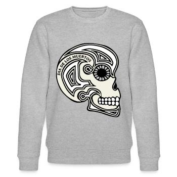 Tag der Toten Dia de Muertos Halloween Leben Tod - Stanley/Stella Unisex Bio-Sweatshirt CHANGER  - Grau meliert - Vorne - Nik (191cm) & Marisol (170cm)