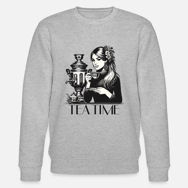 Samovar Tea Time femme cadeau - Sweat bio CHANGER Stanley/Stella Unisexe - gris chiné