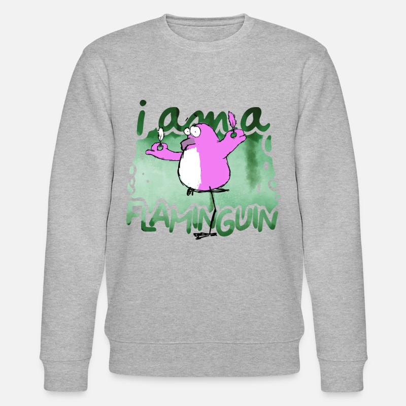 I am a Flaminguin - Stanley/Stella Unisex Bio-Sweatshirt CHANGER  - Grau meliert