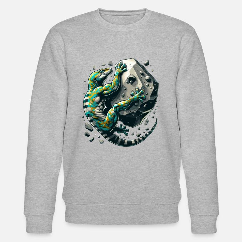 Bouldering Gecko Muscles cadeau - Sweat bio CHANGER Stanley/Stella Unisexe - gris chiné