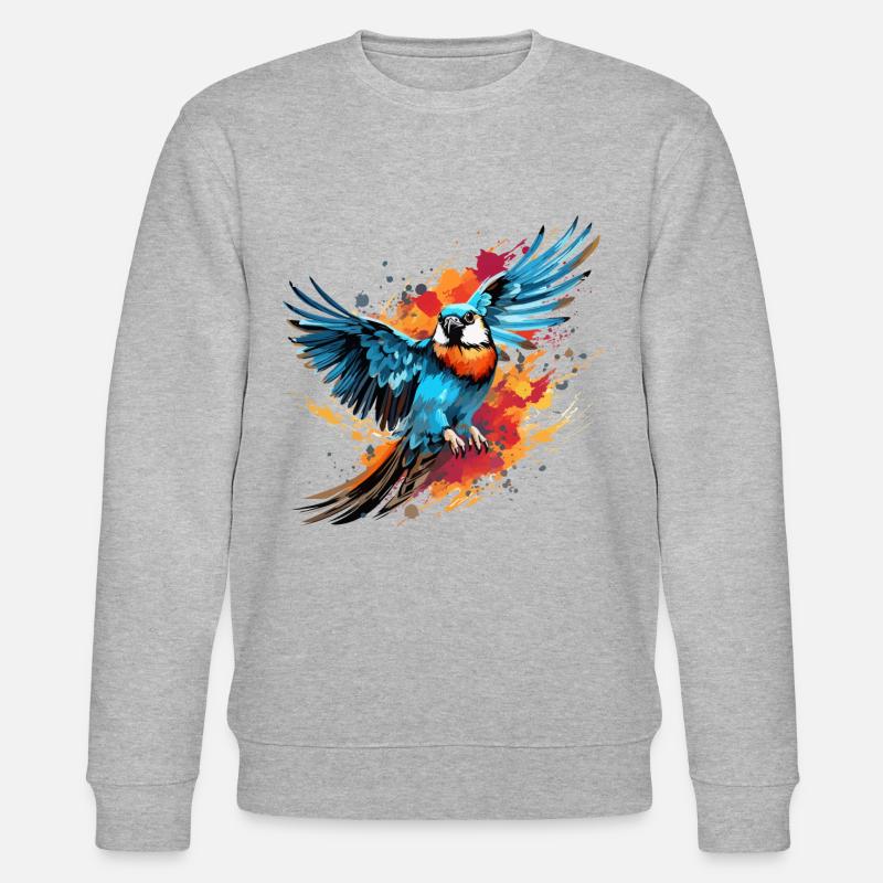Buntfalke Farbkleckse Farbspritzer - Stanley/Stella Unisex Bio-Sweatshirt CHANGER  - Grau meliert