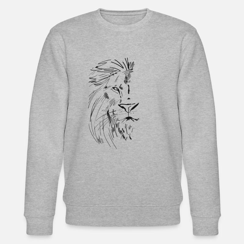 Löwe der König der Tiere - Stanley/Stella Unisex Bio-Sweatshirt CHANGER  - Grau meliert