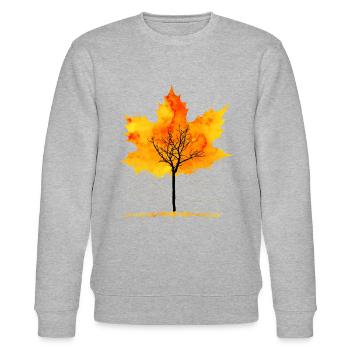 Feuilles d'érable automne automne automne automne feuilles d'automne - Sweat bio CHANGER Stanley/Stella Unisexe - gris chiné - Devant - Nik (191cm) & Marisol (170cm)