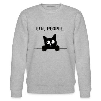 Ew People Katze Ich Hasse Menschen Witzig - Stanley/Stella Unisex Bio-Sweatshirt CHANGER  - Grau meliert - Vorne - Nik (191cm) & Marisol (170cm)