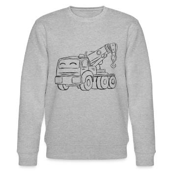 Kranwagen Skizze Kranfuehrer Kran Fahrzeug Zeichnu - Stanley/Stella Unisex Bio-Sweatshirt CHANGER  - Grau meliert - Vorne - Nik (191cm) & Marisol (170cm)