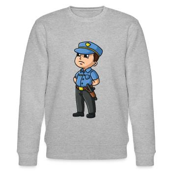 Kinder Polizei Polizist Jungen - Stanley/Stella Unisex Bio-Sweatshirt CHANGER  - Grau meliert - Vorne - Nik (191cm) & Marisol (170cm)